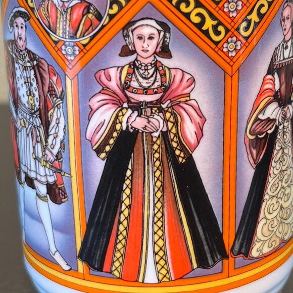 Vintage JAMES SADLER King Henry VIII And His Six Wives Fine Bone China Cup Mug - Picture 9 of 14